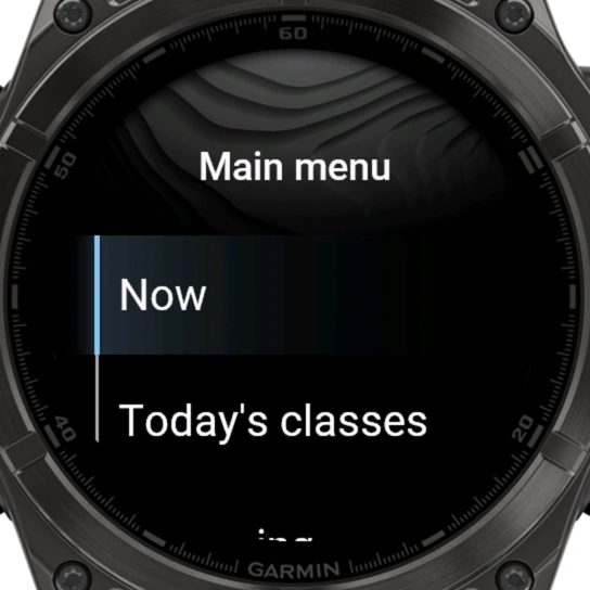 Current app main menu